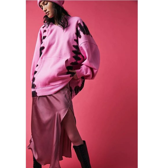 Free People We The Free Washed It's A Vibe Printed Hoodie Oversized - Picture 4 of 12